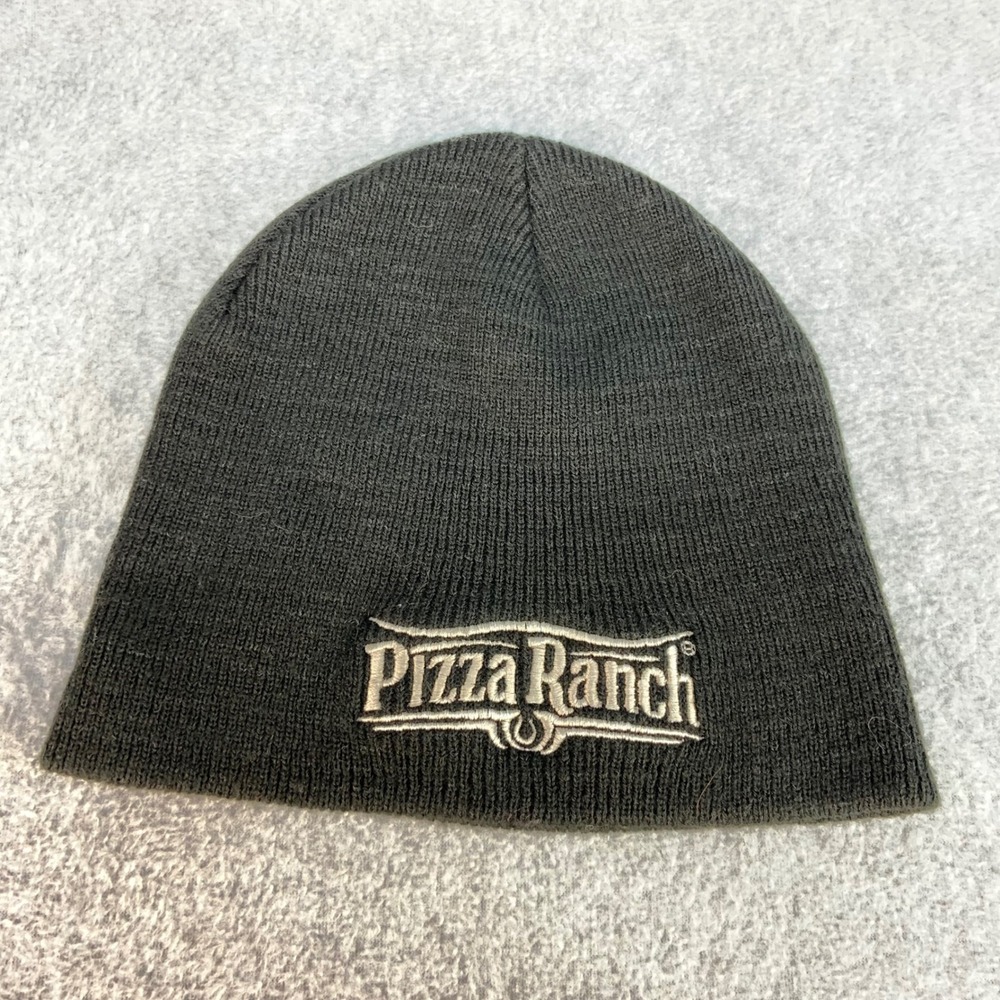 Pizza Ranch Logo Unisex Black Pizza Ranch Beanie Knit Hat OSFM